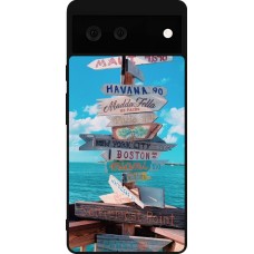 Google Pixel 6 Case Hülle - Silikon schwarz Cool Cities Directions