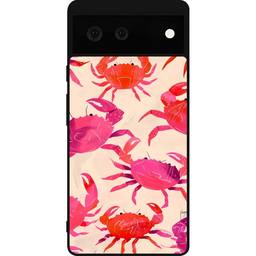 Google Pixel 6 Case Hülle - Silikon schwarz Crabs Paint