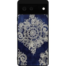 Google Pixel 6 Case Hülle - Silikon schwarz Cream Flower Moroccan