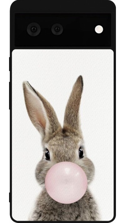 Google Pixel 6 Case Hülle - Silikon schwarz Easter 2023 bubble gum bunny