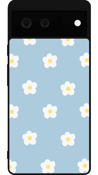 Google Pixel 6 Case Hülle - Silikon schwarz Easter 2024 daisy flower