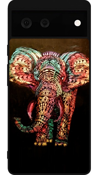 Google Pixel 6 Case Hülle - Silikon schwarz Elephant 02