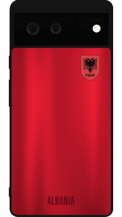 Coque Google Pixel 6 - Silicone rigide noir Maillot de football Albanie personnalisable