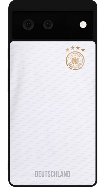 Google Pixel 6 Case Hülle - Silikon schwarz Deutschland 2022 personalisierbares Fußballtrikot