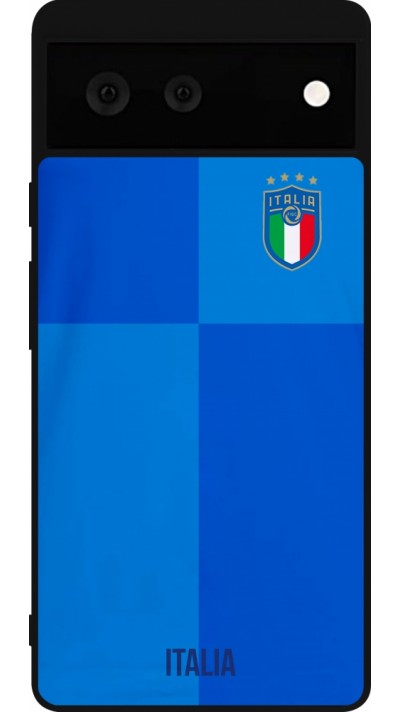 Google Pixel 6 Case Hülle - Silikon schwarz Italien 2022 personalisierbares Fußballtrikot