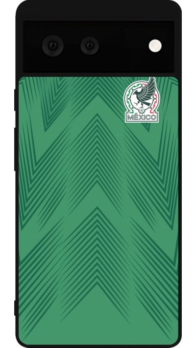 Google Pixel 6 Case Hülle - Silikon schwarz Mexiko 2022 personalisierbares Fussballtrikot