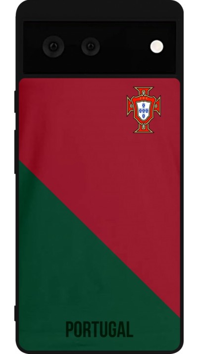 Google Pixel 6 Case Hülle - Silikon schwarz Fussballtrikot Portugal2022