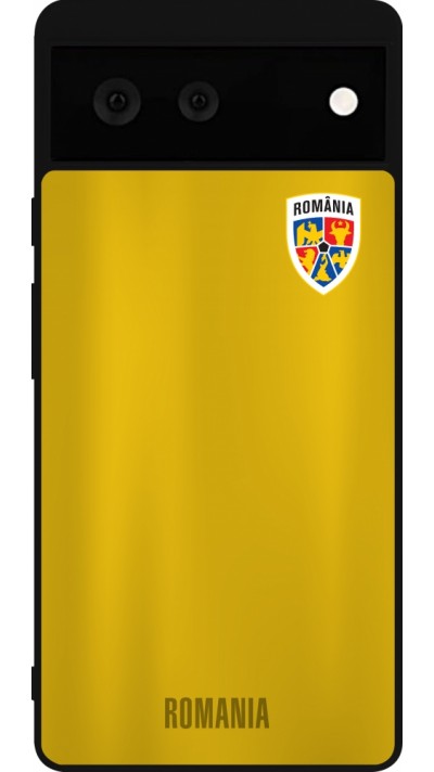Coque Google Pixel 6 - Silicone rigide noir Maillot de football Roumanie