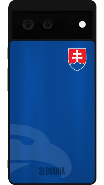 Coque Google Pixel 6 - Silicone rigide noir Maillot de football Slovaquie