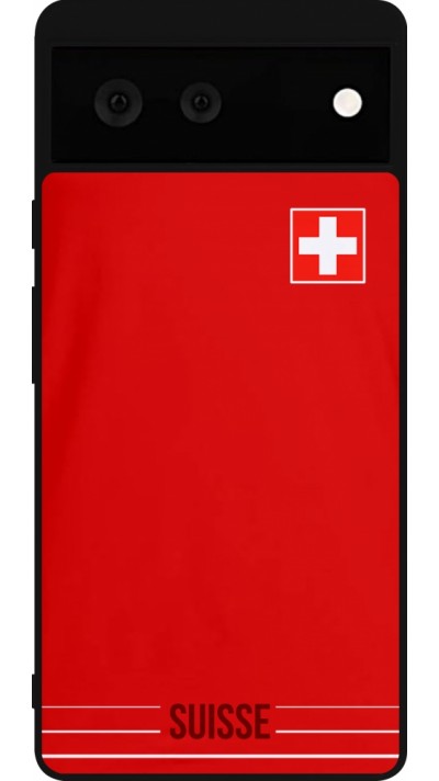 Google Pixel 6 Case Hülle - Silikon schwarz Football shirt Switzerland 2022