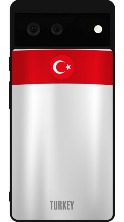 Coque Google Pixel 6 - Silicone rigide noir Maillot de football Turquie personnalisable
