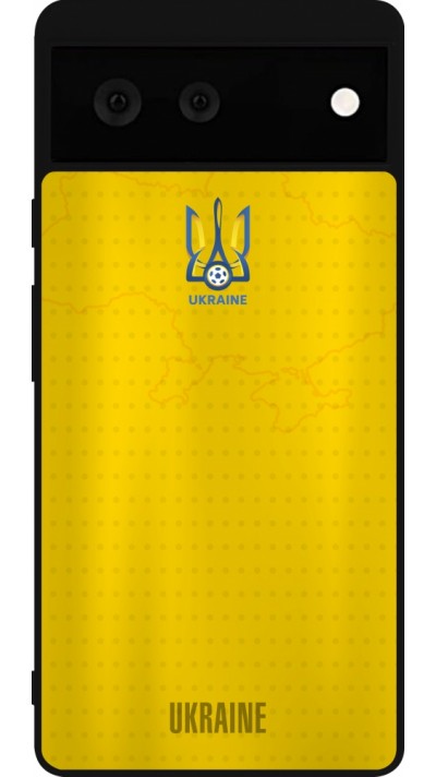 Coque Google Pixel 6 - Silicone rigide noir Maillot de football Ukraine