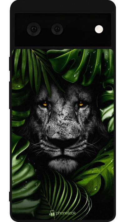 Google Pixel 6 Case Hülle - Silikon schwarz Forest Lion