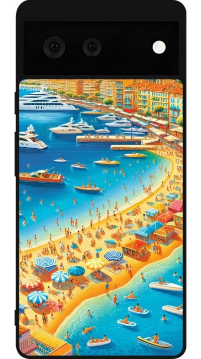 Google Pixel 6 Case Hülle - Silikon schwarz French Riviera People