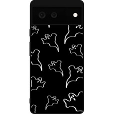 Google Pixel 6 Case Hülle - Silikon schwarz Halloween 2024 black and white ghosts