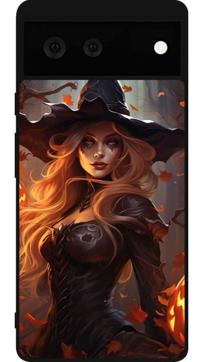 Google Pixel 6 Case Hülle - Silikon schwarz Halloween 2024 sexy witch