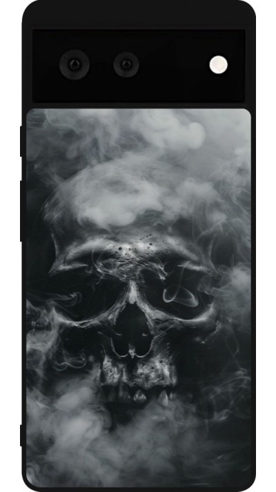 Google Pixel 6 Case Hülle - Silikon schwarz Halloween 2024 smoky skull