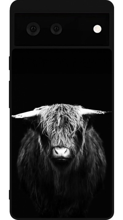 Google Pixel 6 Case Hülle - Silikon schwarz Highland calf black