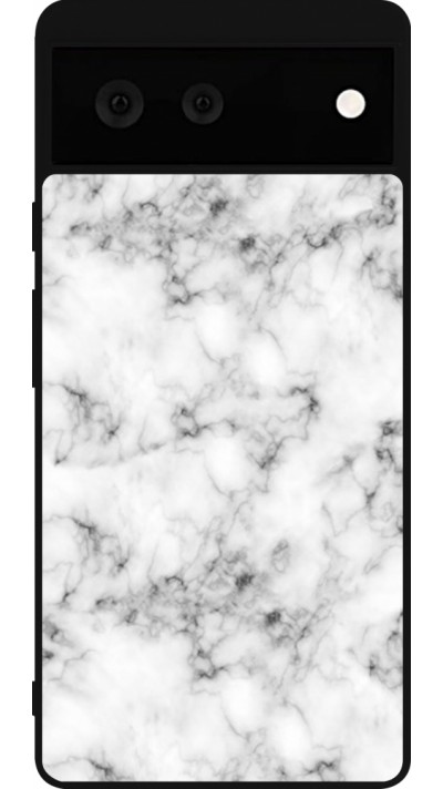 Google Pixel 6 Case Hülle - Silikon schwarz Marble 01