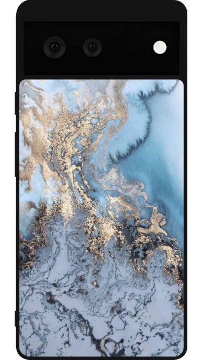 Google Pixel 6 Case Hülle - Silikon schwarz Marble 04