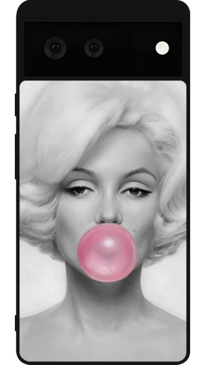 Google Pixel 6 Case Hülle - Silikon schwarz Marilyn Bubble