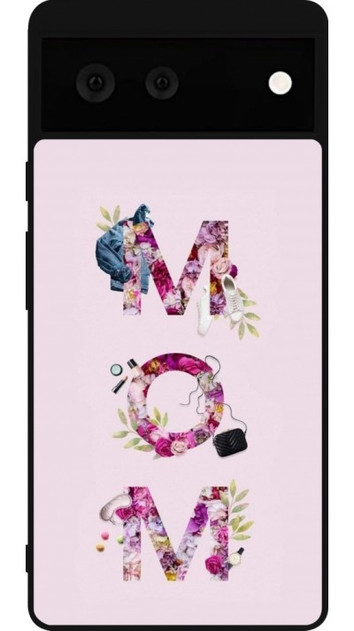 Google Pixel 6 Case Hülle - Silikon schwarz Mom 2024 girly mom