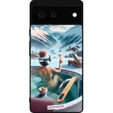 Google Pixel 6 Case Hülle - Silikon schwarz Berg Glamour Whirlpool