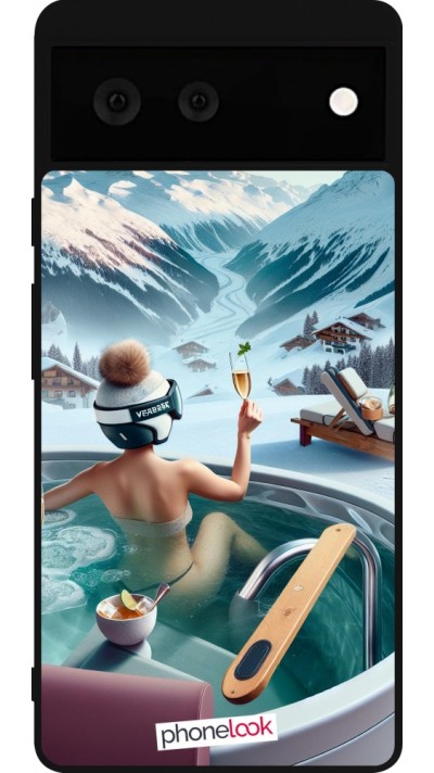 Google Pixel 6 Case Hülle - Silikon schwarz Berg Glamour Whirlpool