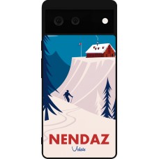 Google Pixel 6 Case Hülle - Silikon schwarz Nendaz Cabane Ski