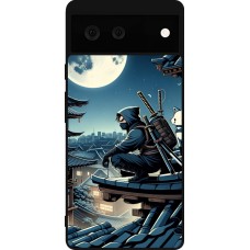 Google Pixel 6 Case Hülle - Silikon schwarz Ninja unter dem Mond