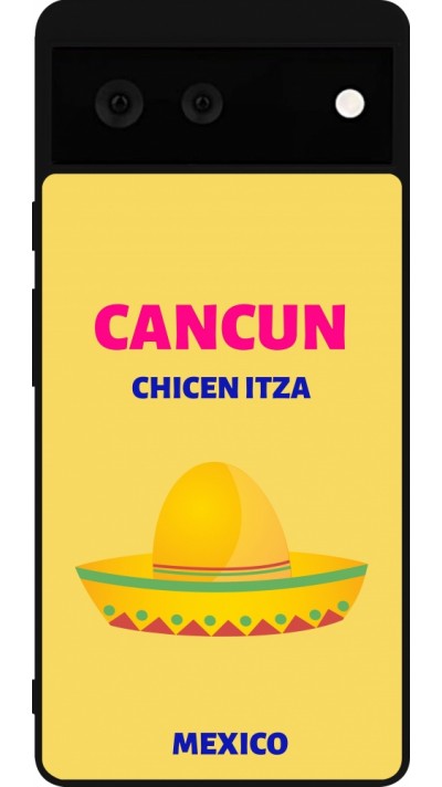 Coque Google Pixel 6 - Silicone rigide noir Pop Summer Destination Cancun