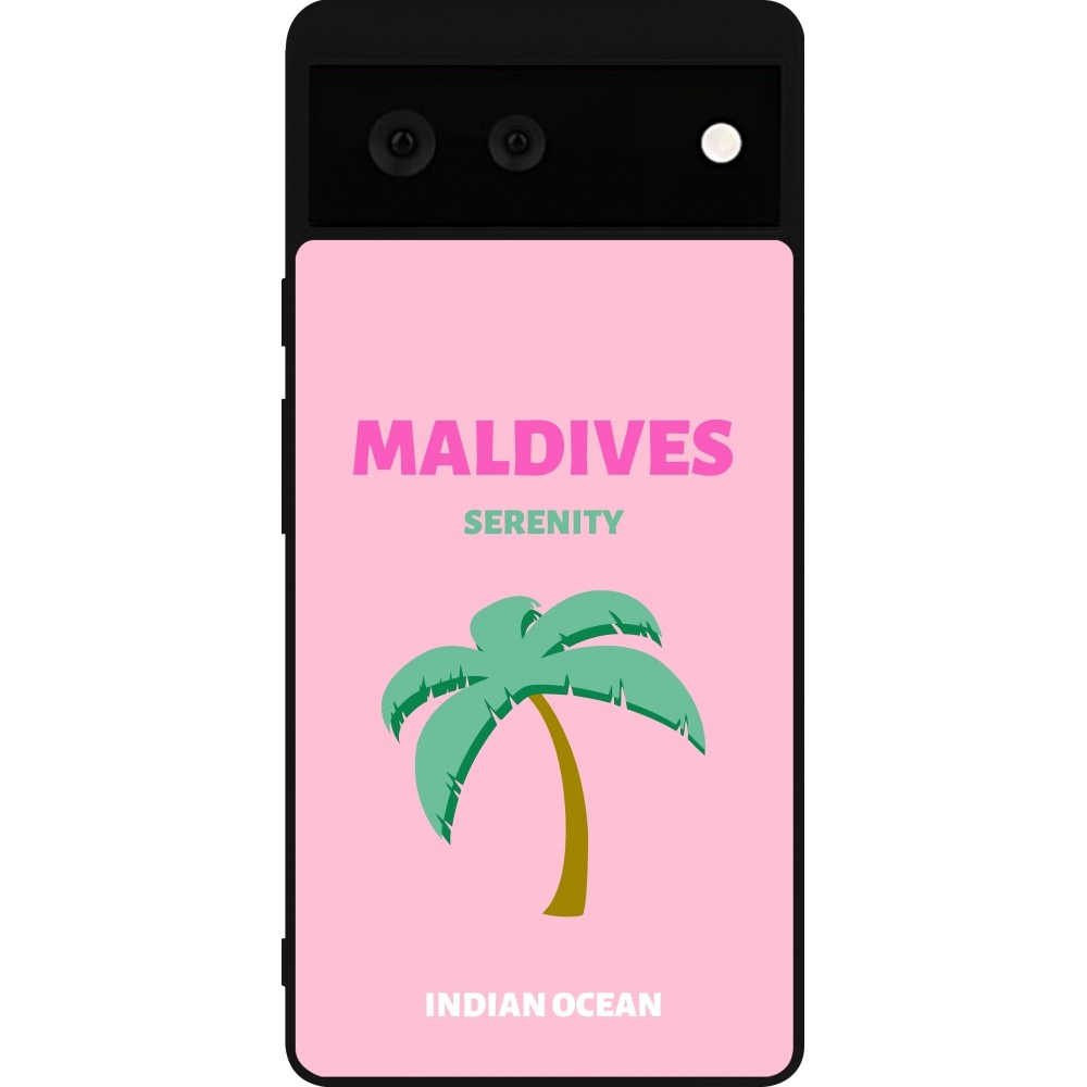 Google Pixel 6 Case Hülle - Silikon schwarz Pop Summer Destination Maldives