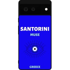 Google Pixel 6 Case Hülle - Silikon schwarz Pop Summer Destination Santorini