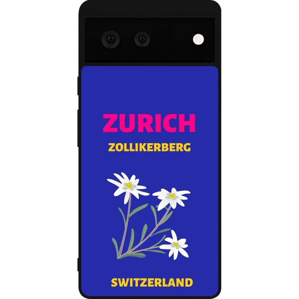 Google Pixel 6 Case Hülle - Silikon schwarz Pop Summer Destination Zurich