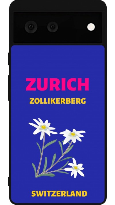 Coque Google Pixel 6 - Silicone rigide noir Pop Summer Destination Zurich