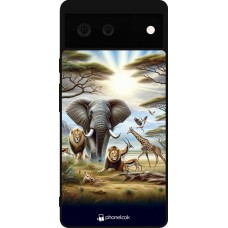 Google Pixel 6 Case Hülle - Silikon schwarz Afrikanisches Wildleben