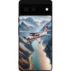 Google Pixel 6 Case Hülle - Silikon schwarz Schweizer Alpenflug