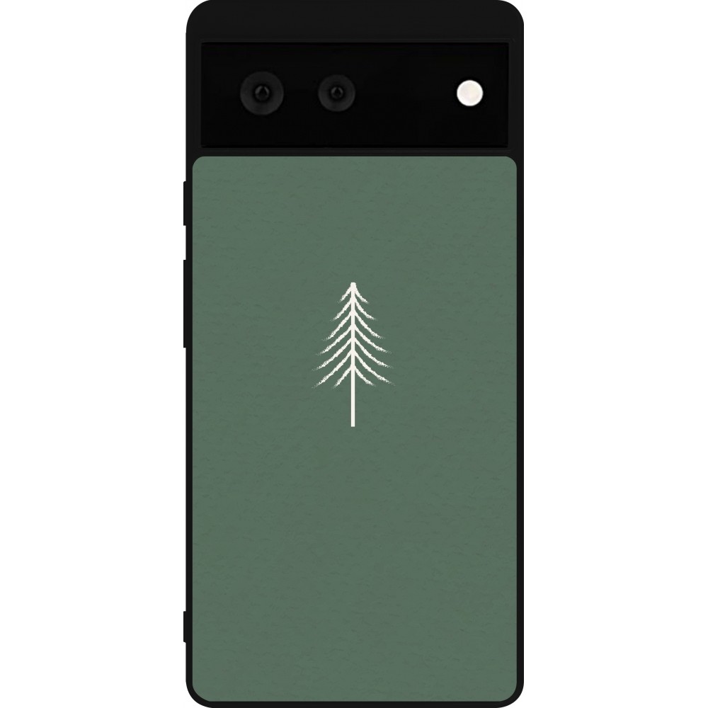 Google Pixel 6 Case Hülle - Silikon schwarz Christmas 22 minimalist tree