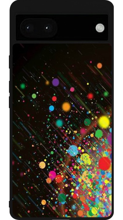 Google Pixel 6a Case Hülle - Silikon schwarz Abstract Bubble Lines