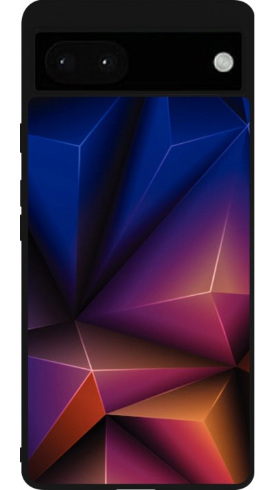 Google Pixel 6a Case Hülle - Silikon schwarz Abstract Triangles 