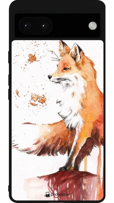 Google Pixel 6a Case Hülle - Silikon schwarz Autumn 21 Fox