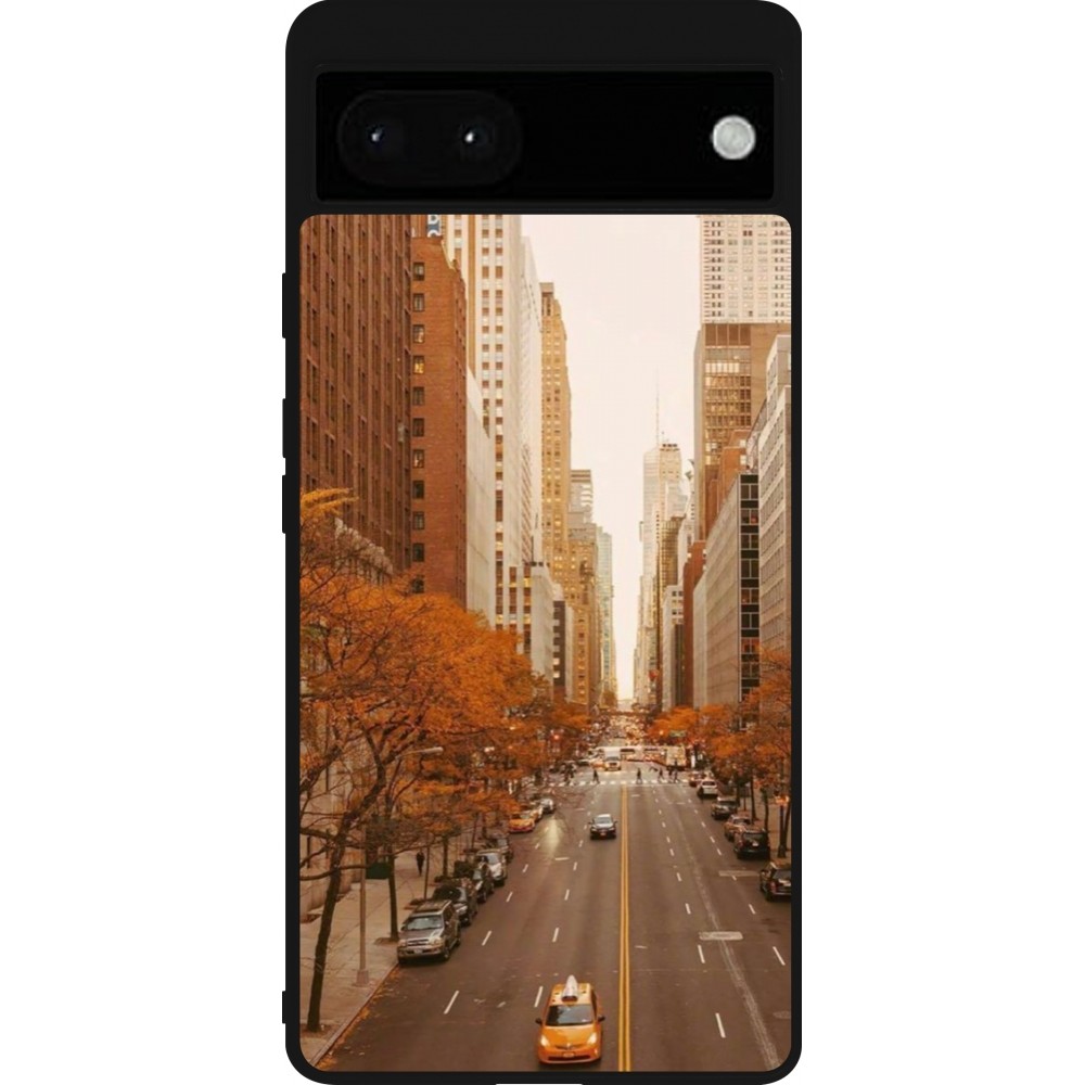 Google Pixel 6a Case Hülle - Silikon schwarz Autumn 2024 New York city