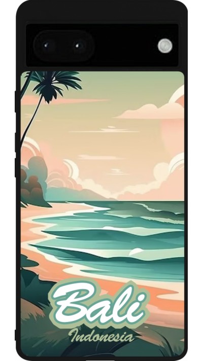 Google Pixel 6a Case Hülle - Silikon schwarz Bali Landscape