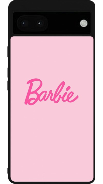 Google Pixel 6a Case Hülle - Silikon schwarz Barbie Text