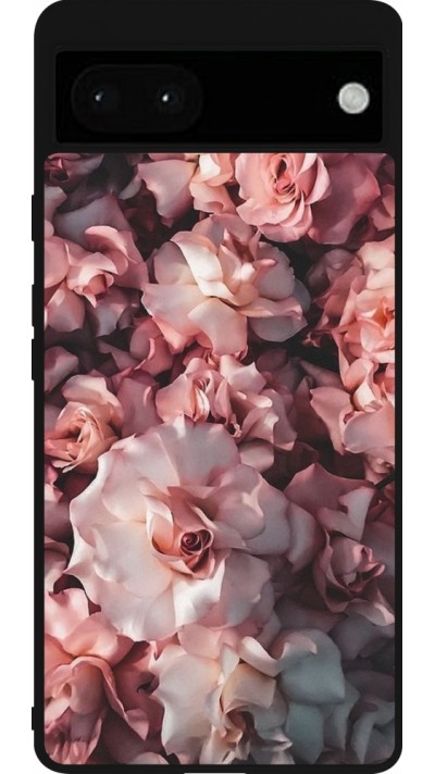 Google Pixel 6a Case Hülle - Silikon schwarz Beautiful Roses