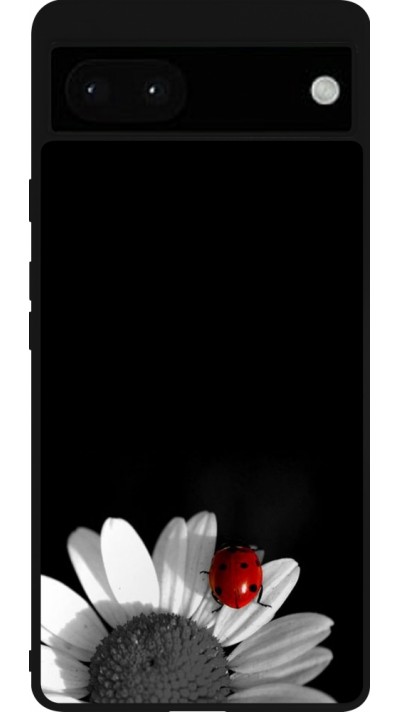 Google Pixel 6a Case Hülle - Silikon schwarz Black and white Cox