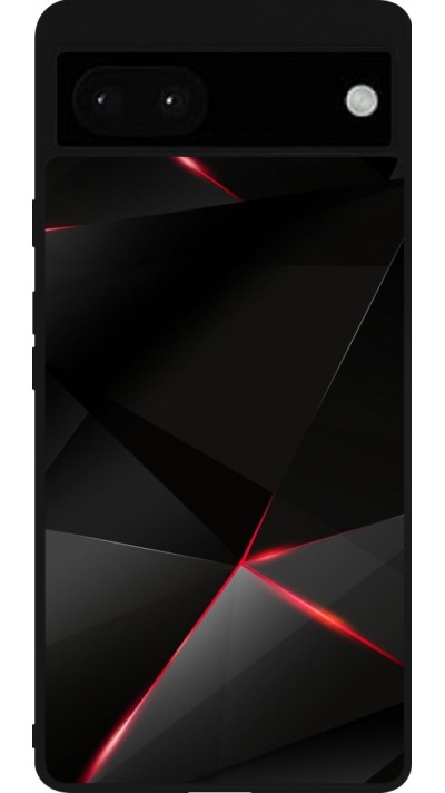 Google Pixel 6a Case Hülle - Silikon schwarz Black Red Lines