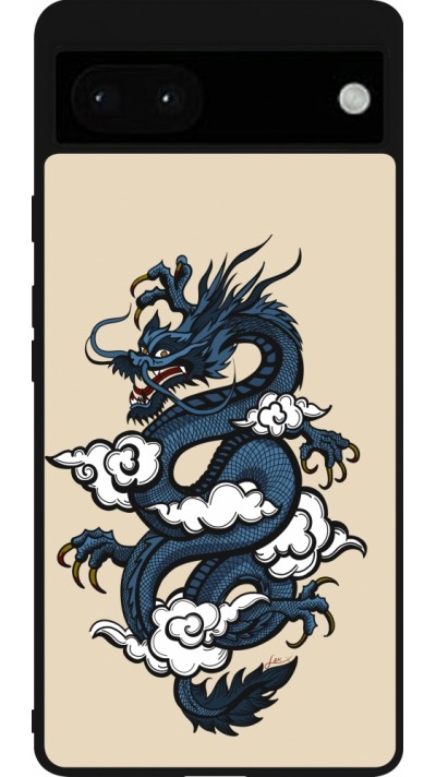 Google Pixel 6a Case Hülle - Silikon schwarz Blue Dragon Tattoo