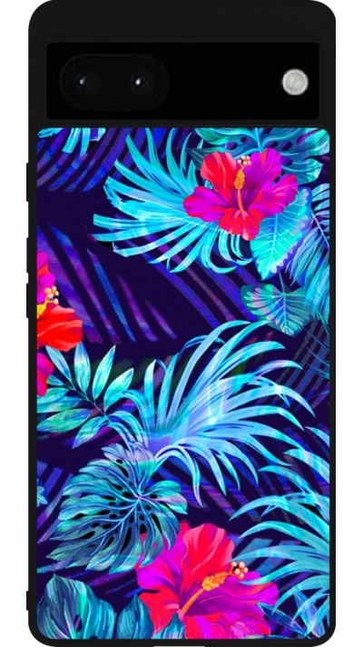 Google Pixel 6a Case Hülle - Silikon schwarz Blue Forest