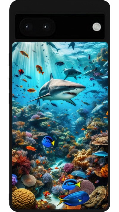 Google Pixel 6a Case Hülle - Silikon schwarz Bora Bora Meer und Wunder